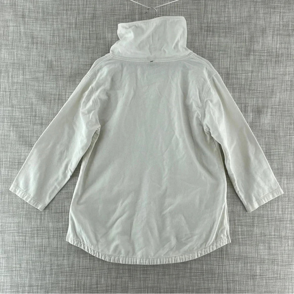 Soft Surroundings Women Small Button Funnel Neck Twill Cotton Tunic Pockets 9496 - Picture 2 of 11